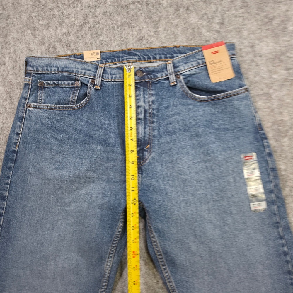 Levis 505 Regular Fit Stretch Jeans Mens 38x30 Medium Wash Blue Straight Leg NWT - Picture 6 of 11